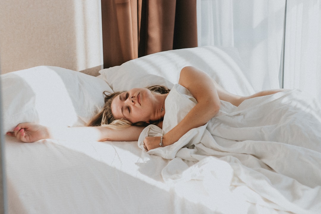 Woman resting peacefully, calm private moment